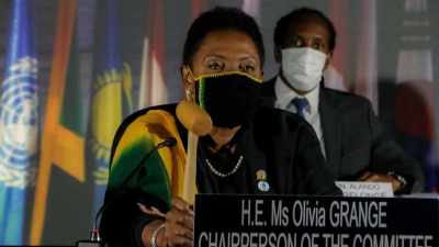 The Minister of Culture, Gender, Entertainment and Sport, the Honourable Olivia Grange chairs the meeting of the UNESCO Intergovernmental Committee for the Safeguarding of Intangible Cultural Heritage on Monday.  The meeting, which is being held on line from Monday to Saturday, has attracted participation from more than 130 countries.